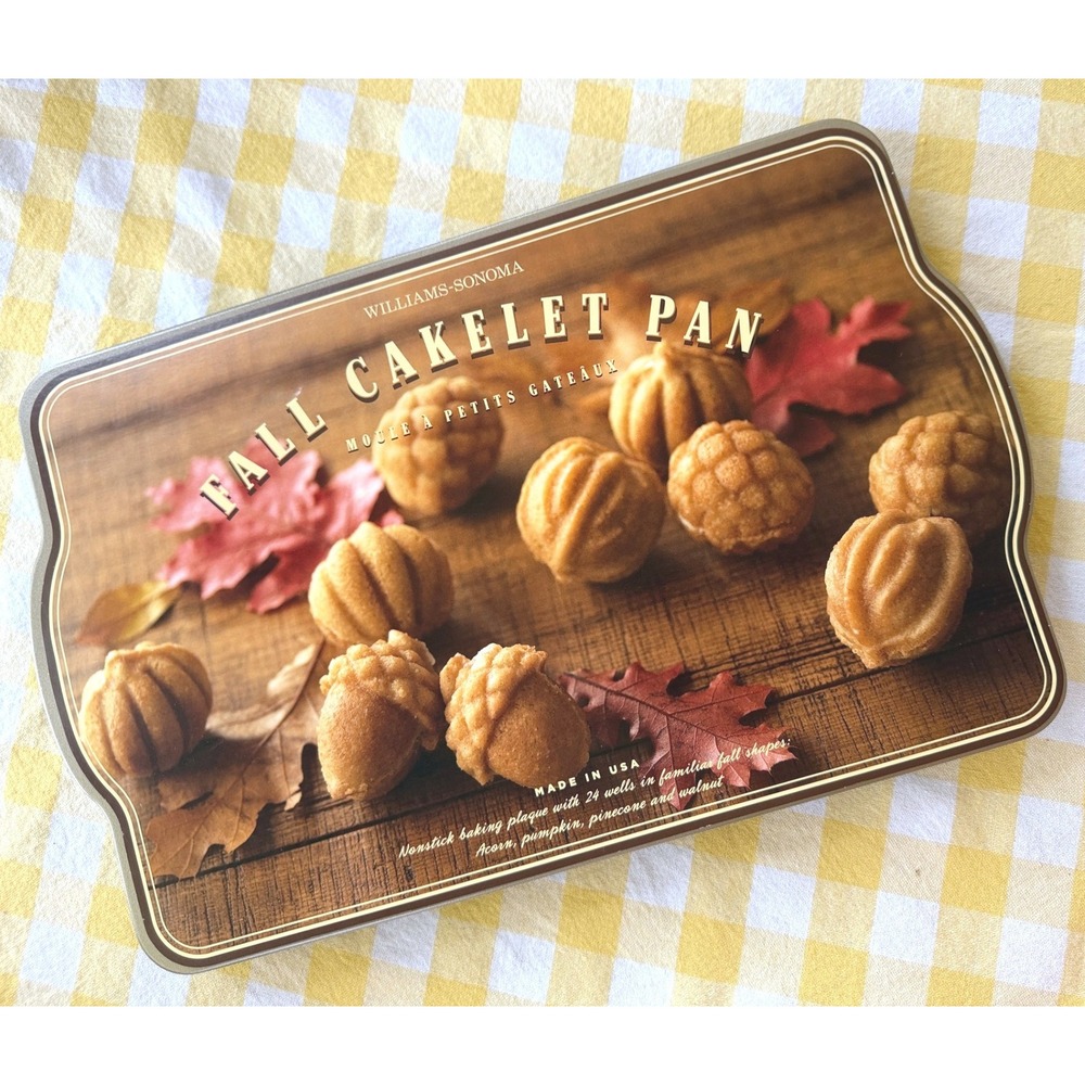 Williams Sonoma Nordic Ware Fall Cakelet Pan Gold 24 Well